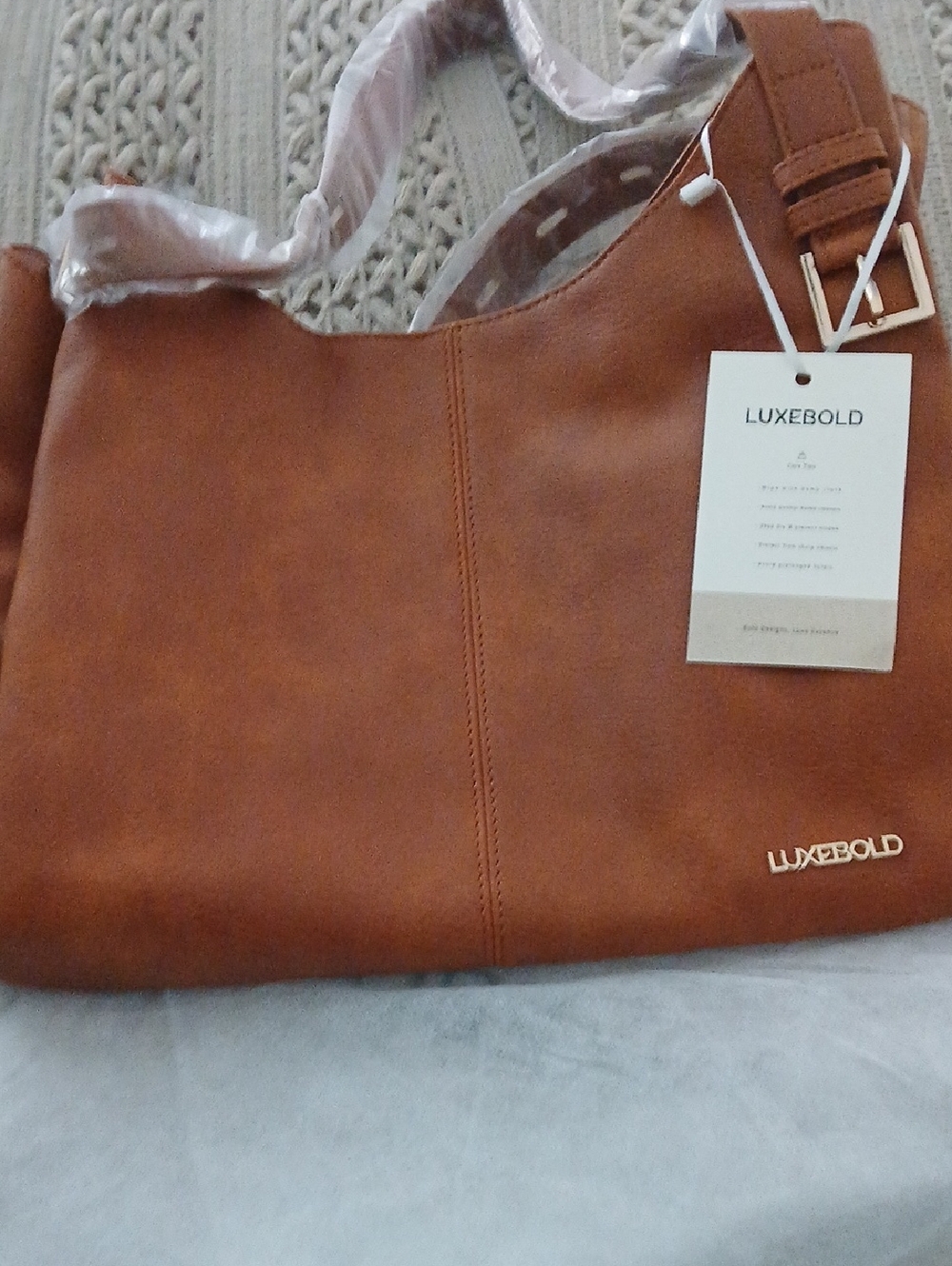 NWT LUXEBOLD CAMEL COLOR HANDBAG